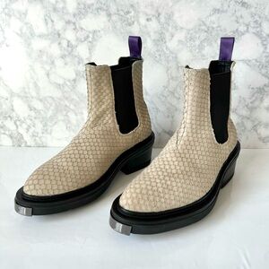 Eytys Beige Nikita Scaled Chelsea Lug Sole Ankle Boots Size 36/6 US
